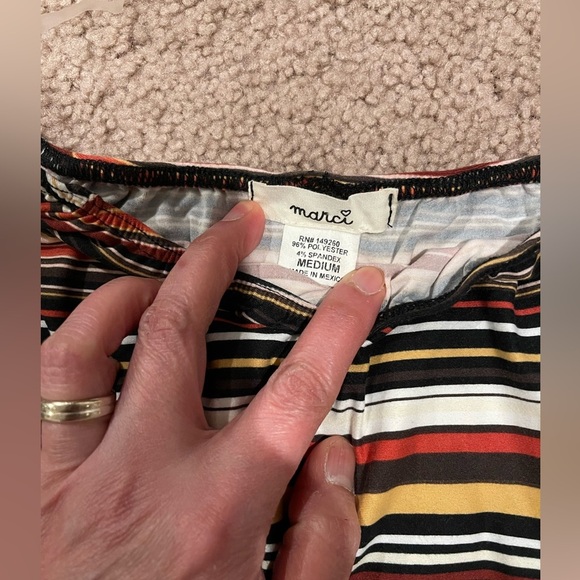 Woman's MARCI multicolor stripe off-shoulder top - Picture 3 of 9